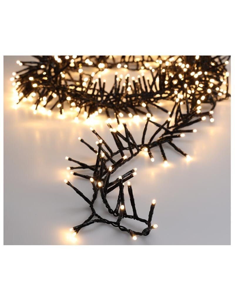 Maxi Cluster Kerstverlichting - 1200 led - 18m - warm wit - Timer - Lichtfuncties - Geheugen - Buiten