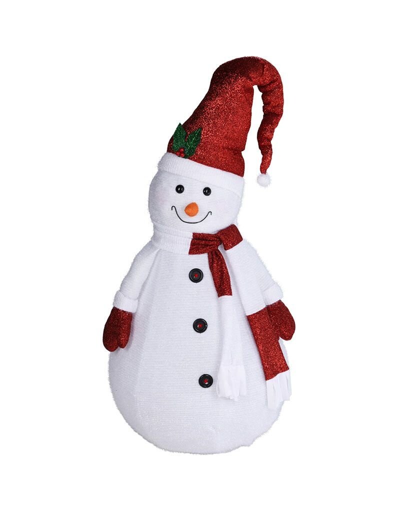 Happy Snowman XXL - 140cm - met LED lampjes - met timer - geschikt voor buiten