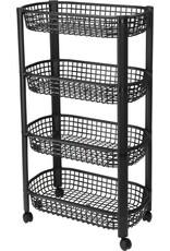 Keukentrolley 4 Wielen - Zwart