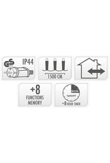 Maxi Cluster Kerstverlichting - 1000 led - 15m - multicolor - Timer - Lichtfuncties - Geheugen - Buiten