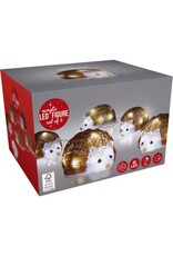 Kerstfiguur Acryl - Egels - LED - set van 5