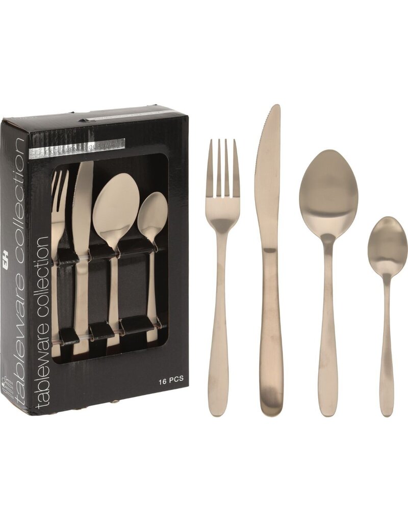 Excellent Houseware Bestekset 16 delig - mat goud
