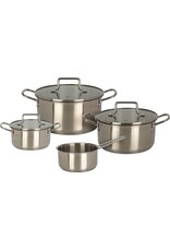 Excellent Houseware Pannenset RVS - 4 Kookpannen + 3 Deksels