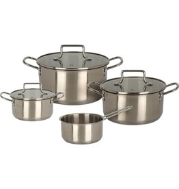 Excellent Houseware Pannenset RVS - 4 Kookpannen + 3 Deksels