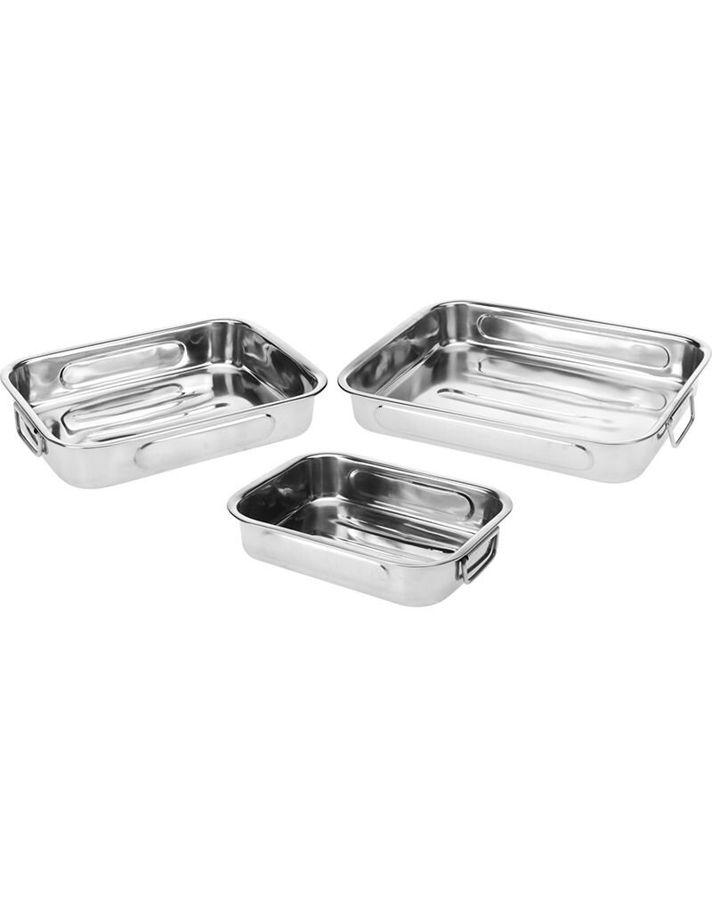 Excellent Houseware Braadslee - Ovenschalen - RVS - set van 3