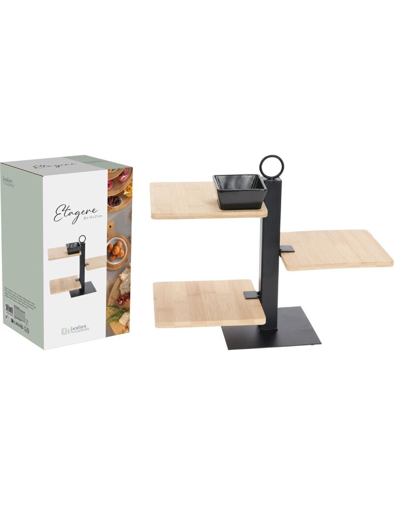 Excellent Houseware Etagere Metaal met bamboe