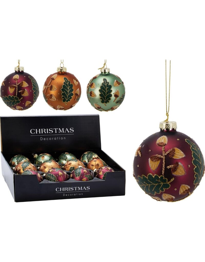 12x Glazen Kerstbal - Mat - 8cm