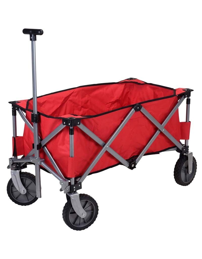 Bolderkar opvouwbaar - rood - 90x49x58 cm