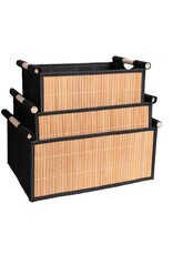 Ceruzo 3x Opbergmanden Bamboe - Badkamermanden