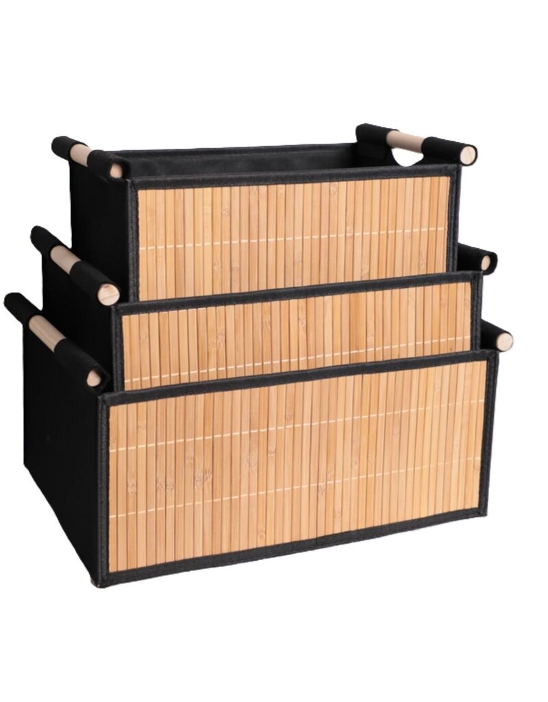 Ceruzo 3x Opbergmanden Bamboe - Badkamermanden