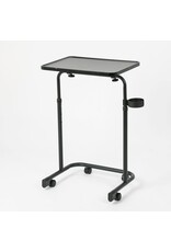 Ceruzo Bijzettafel op Wieltjes - 48 x 35 cm - Verstelbaar - Zwart