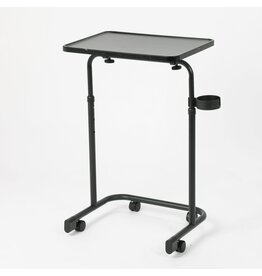Ceruzo Bijzettafel op Wieltjes - 48 x 35 cm - Verstelbaar - Zwart