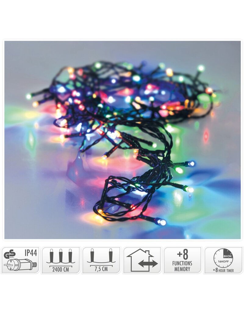 Kerstverlichting 320 led- 24m - multicolor - Timer - Lichtfuncties - Geheugen - Buiten