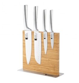 Bergner Messenset met Magneetblok - 5 delig - RVS en bamboe