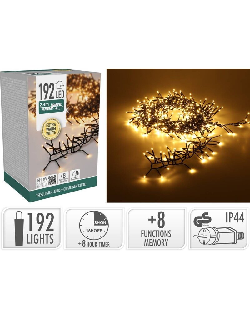 Treecluster Kerstboomverlichting - 192led - extra warm wit