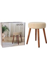 Trends4You Bijzetkrukje - creme wit - 45cm