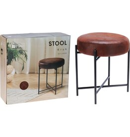 Trends4You Bijzet Kruk - Rond - metalen onderstel