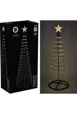 Kerstboom - Vlaggenmast - 300cm - 550 LED - Zwart Frame - Warm Wit