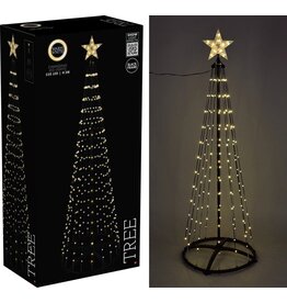 Kerstboom - Vlaggenmast - 300cm - 550 LED - Zwart Frame - Warm Wit