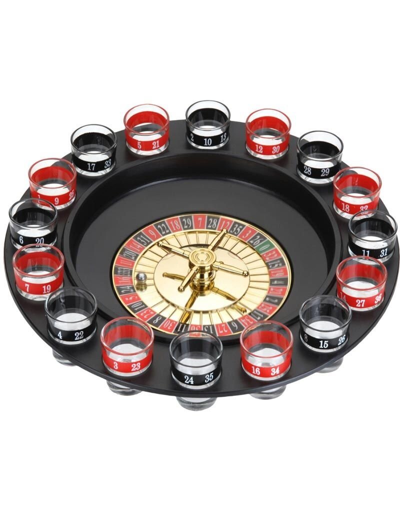 Roulette Drankspel - 16 shotglaajes