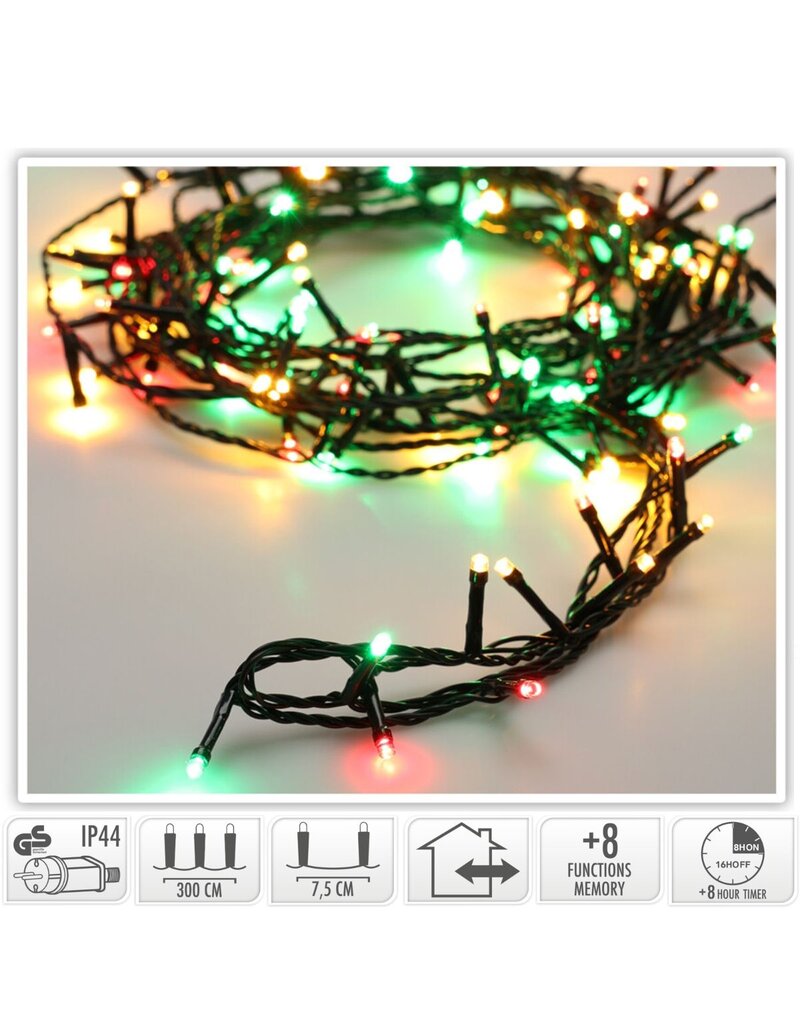 Kerstverlichting 320 led- 24m - three tone traditional - Timer - Lichtfuncties - Geheugen - Buiten