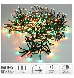 Clusterverlichting 192 led -  1.4m - three tone traditional - Batterij - Lichtfuncties - Geheugen - Timer