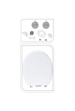 Bathroom Solutions Toiletbril MDF - Hout - Wit