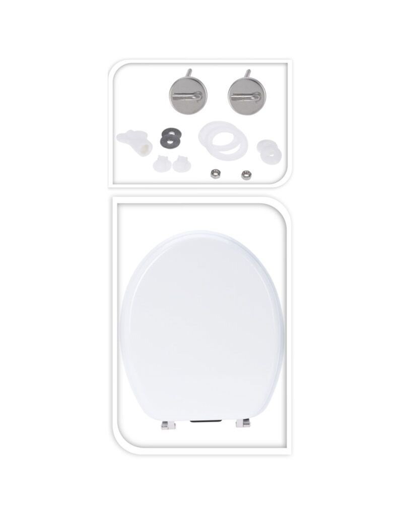 Bathroom Solutions Toiletbril MDF - Hout - Wit