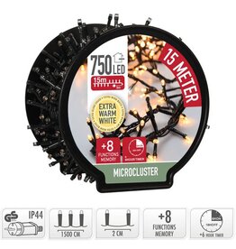 DecorativeLighting Micro Cluster met Haspel - 750 LED - 15 meter - met timer - extra warm wit