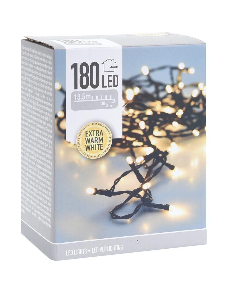 Kerstverlichting 180 led- 13.5m - extra warm wit - Timer - Lichtfuncties - Geheugen - Buiten