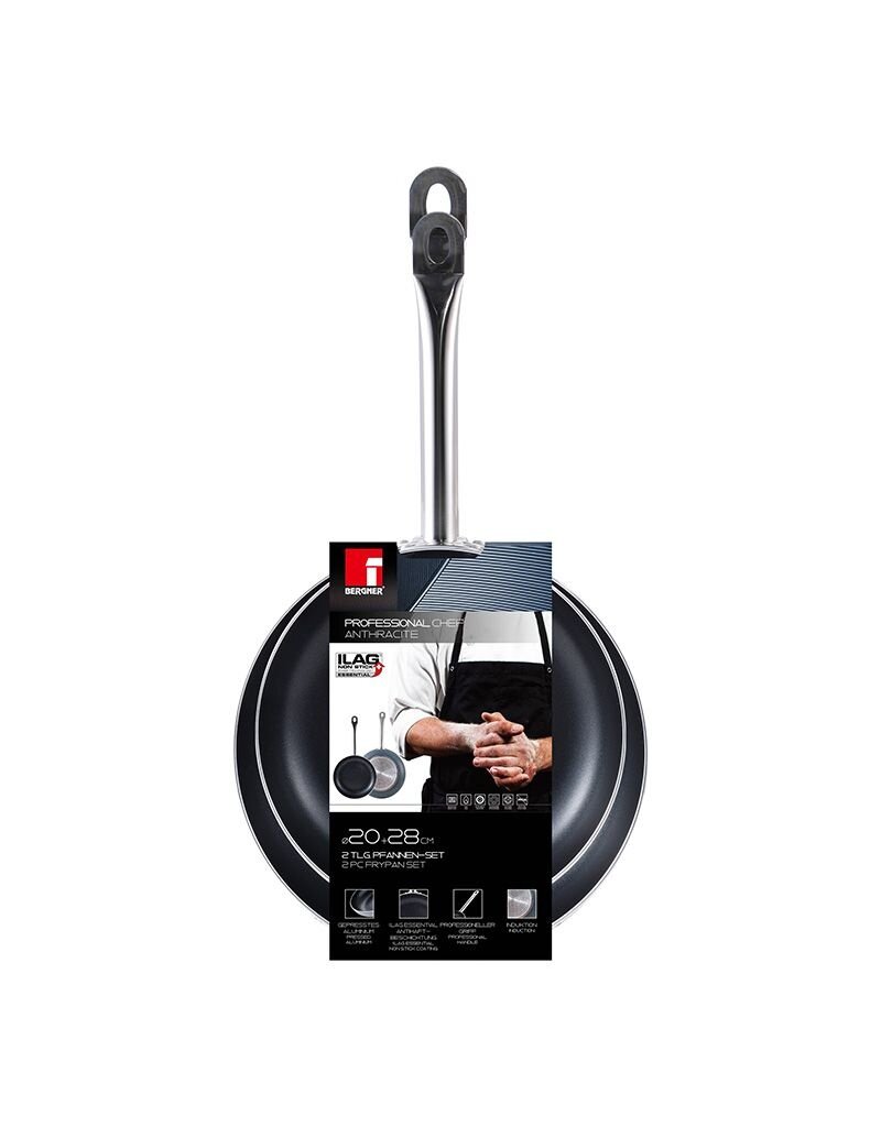 Bergner Professional Chef Koekenpannenset - voor Inductie - 20+28cm