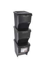 Afvalscheidingsbakken  - Stapelbaar - Kunststof - 3 x 22 liter