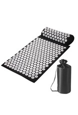 Ceruzo Acupressuur Mat met Kussen - Spijkermat - Zwart/Wit