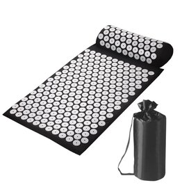 Ceruzo Acupressuur Mat met Kussen - Spijkermat - Zwart/Wit