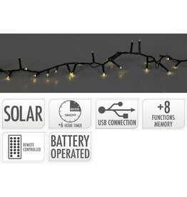 Solar Cluster Verlichting - 11 meter - 560 led - USB oplaadbaar - Afstandsbediening