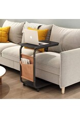 Bijzettafel - Verrijdbaar - Banktafel - Zwart - 43x28x63 cm