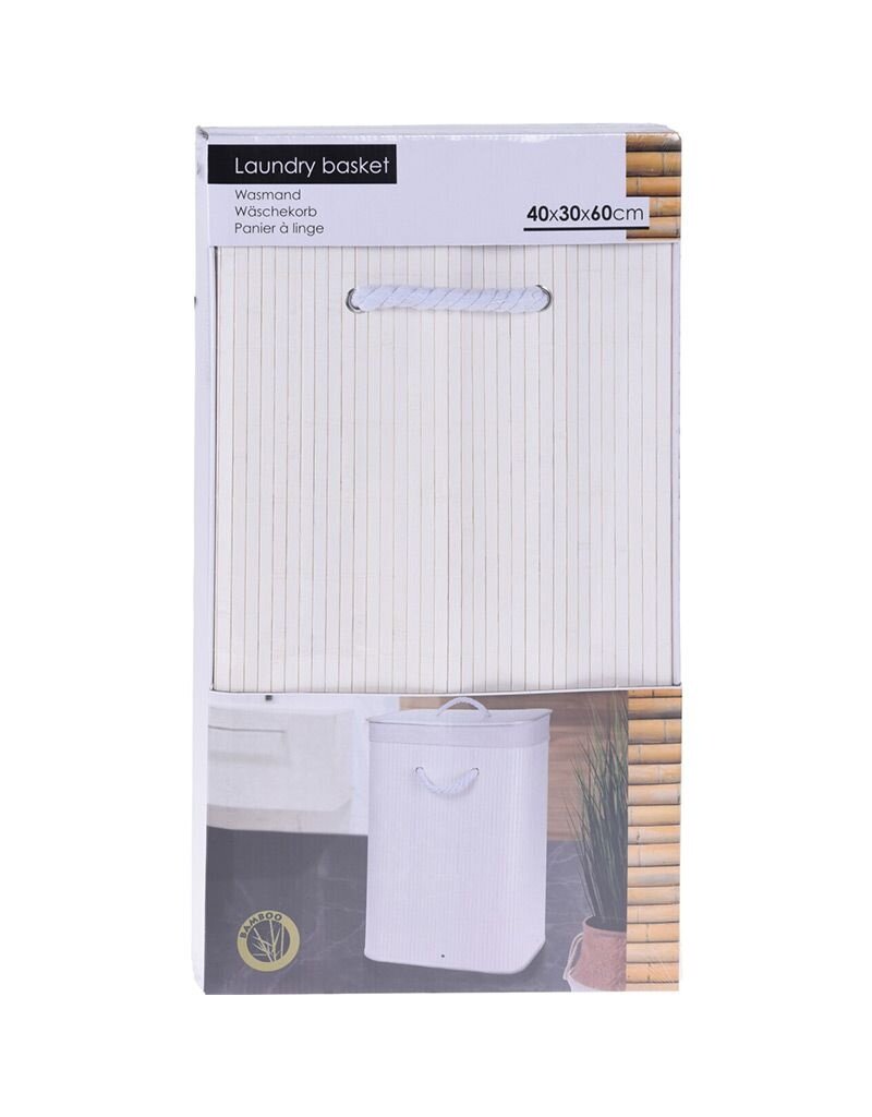 Opvouwbare Wasmand - Bamboe - Wit