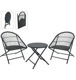 Ambiance Bistroset - 3-Delig - Tuinset met Bijzettafel - Metaal - Vouwbaar