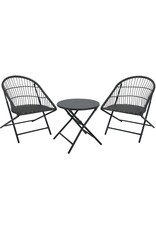 Ambiance Bistroset - 3-Delig - Tuinset met Bijzettafel - Metaal - Vouwbaar