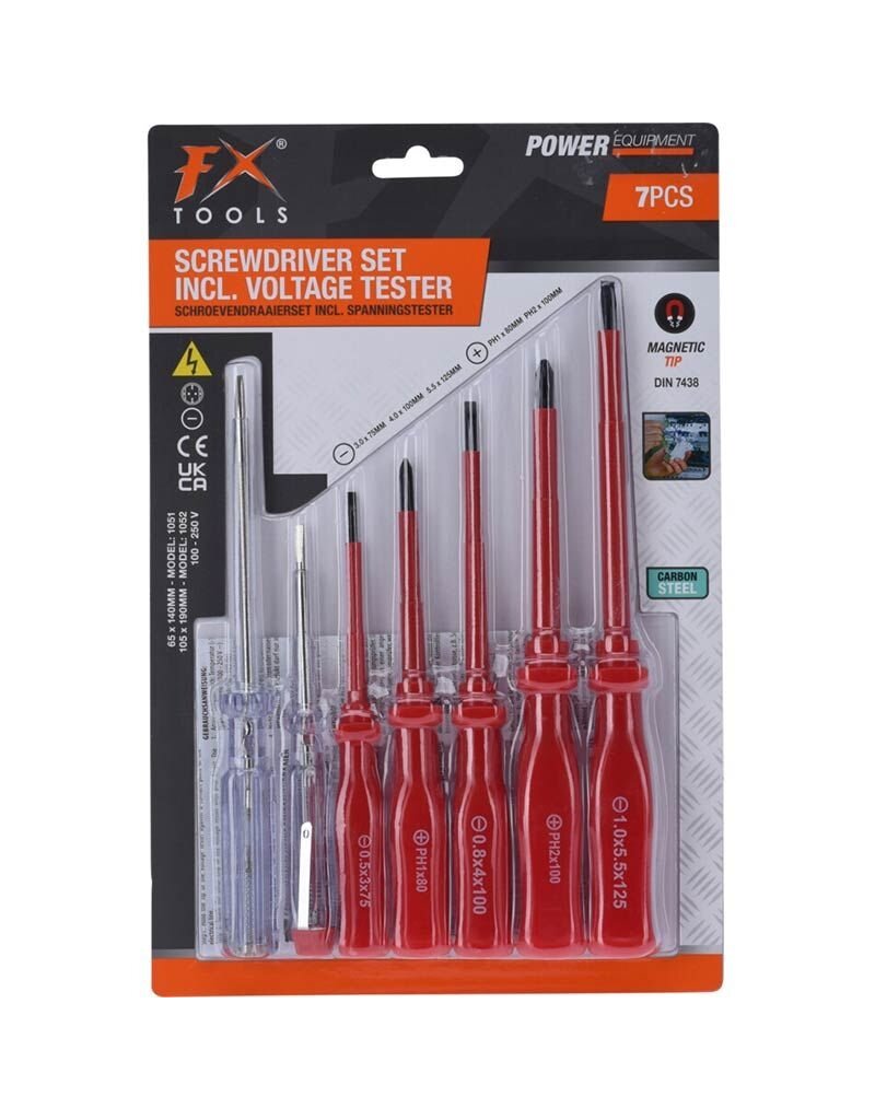 FX Tools FXTools Electro Schroevendraaiers- 7-delig - Magnetisch