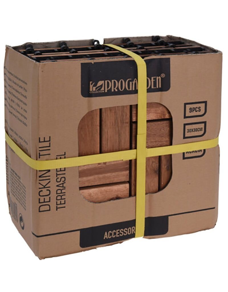ProGarden Terrastegels - Acacia Hout - 30x30 cm - 9 stuks - 0.81m2