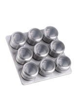 Kruidenrek Magnetisch - 9 RVS Kruidenpotjes
