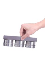 Kruidenrek Magnetisch - 9 RVS Kruidenpotjes