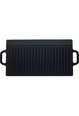 Grillplaat voor de BBQ - Gietijzer - Dubbelzijdig - Geribbeld en Gladde Kant