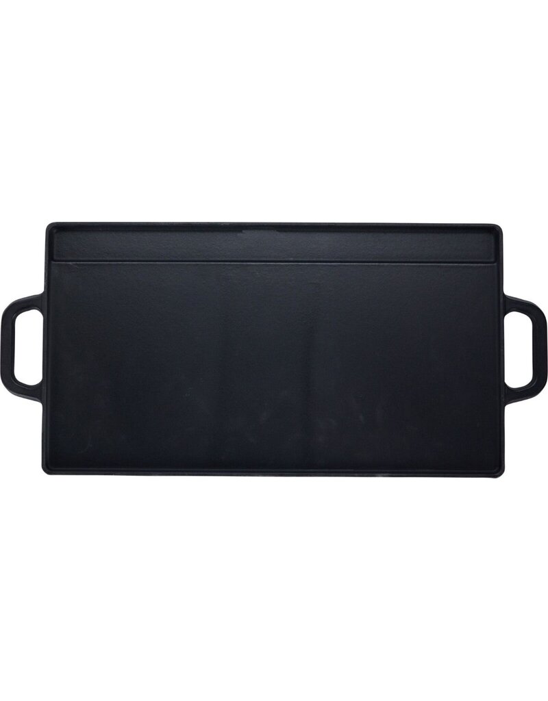 Grillplaat voor de BBQ - Gietijzer - Dubbelzijdig - Geribbeld en Gladde Kant