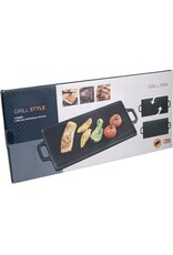 Grillplaat voor de BBQ - Gietijzer - Dubbelzijdig - Geribbeld en Gladde Kant