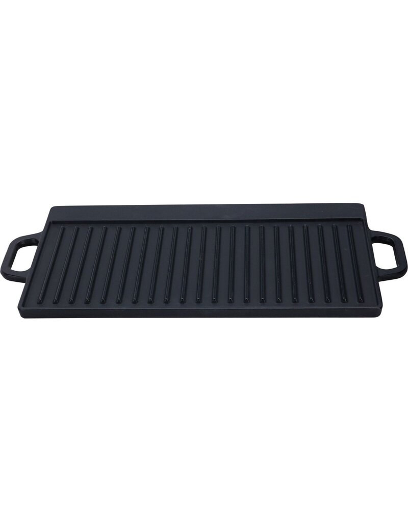 Grillplaat voor de BBQ - Gietijzer - Dubbelzijdig - Geribbeld en Gladde Kant