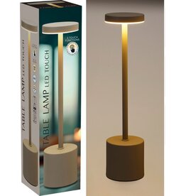 Tafellamp Taupe - 34cm - Touchlamp - Dimbaar - USB