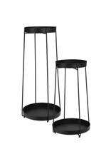 Trends4You Plantenstandaard - 46 + 58 cm hoogte - zwart - set van 2