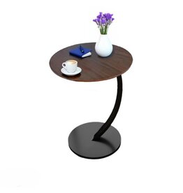 Ceruzo Bijzettafel - Bruin - rond 40 cm - hoog 60 cm
